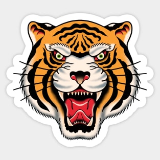 Bengal Tiger Head Traditional Tattoo Sticker